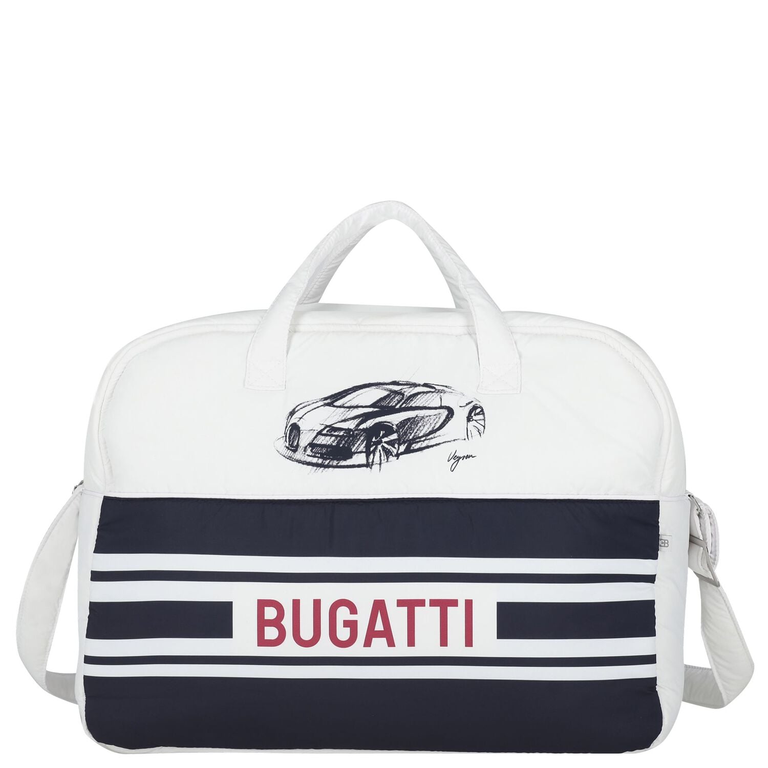 Baby Boys White & Navy Blue Logo Changing Bag ( 42cm ), 1, hi-res