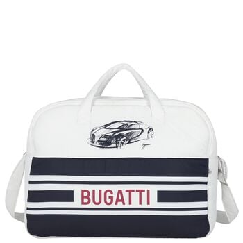 Baby Boys White & Navy Blue Logo Changing Bag ( 42cm )