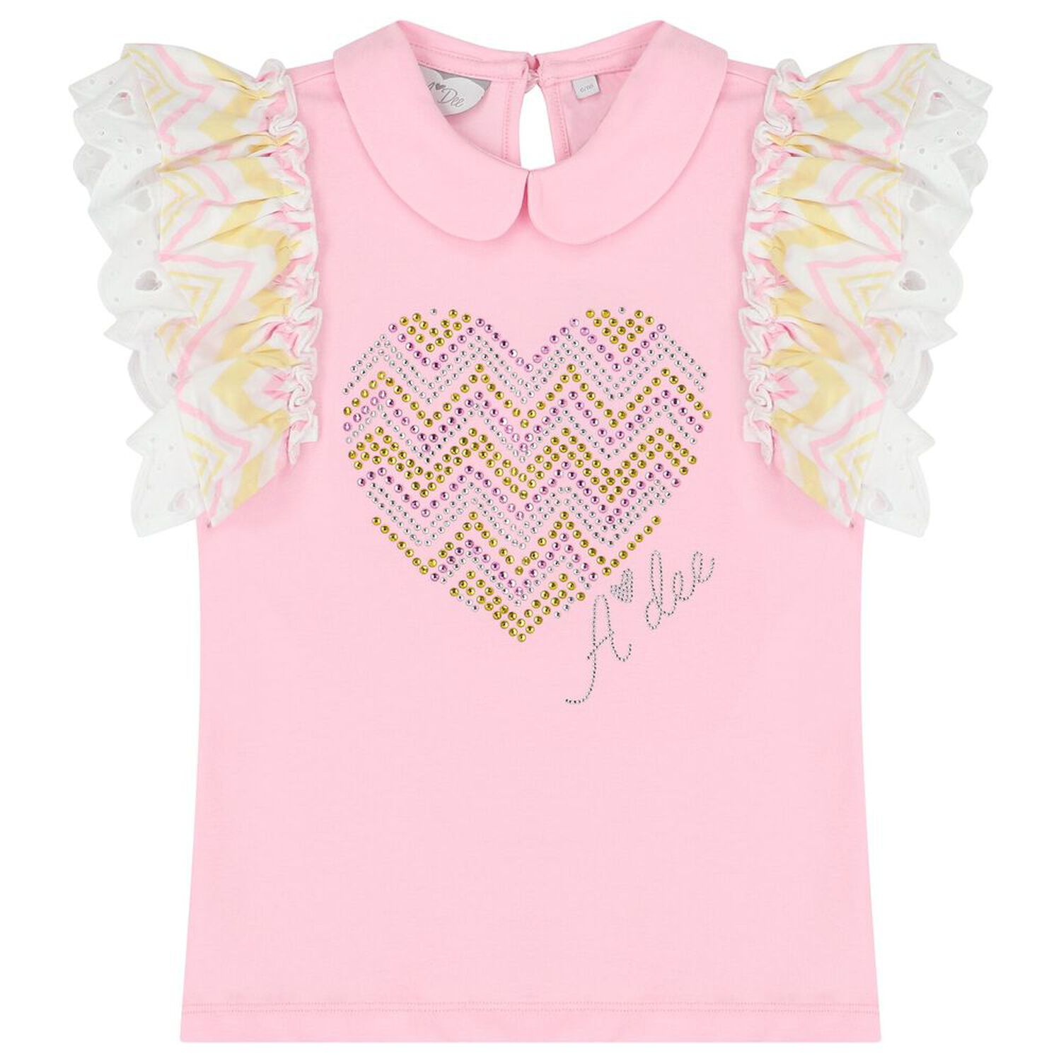 Girls Pink & White Heart Skirt Set, 1, hi-res image number null