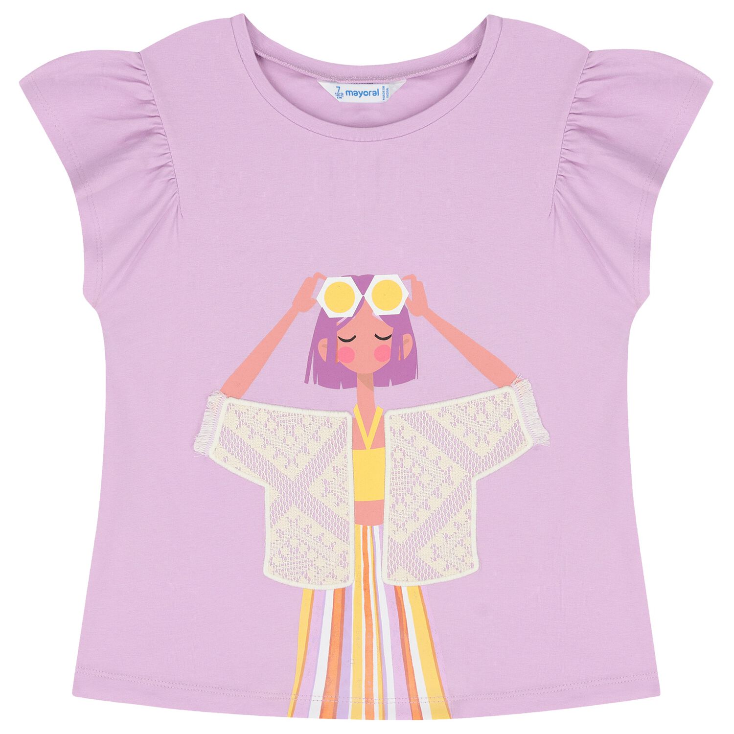 Girls Lilac T-Shirt, 4, hi-res
