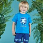Boys Blue & Navy Logo Short Set, 1, hi-res