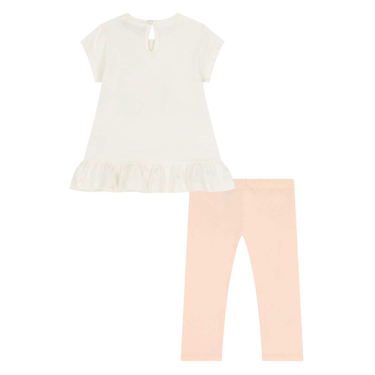 Younger Girls White & Pink Leggings Set, 1, hi-res