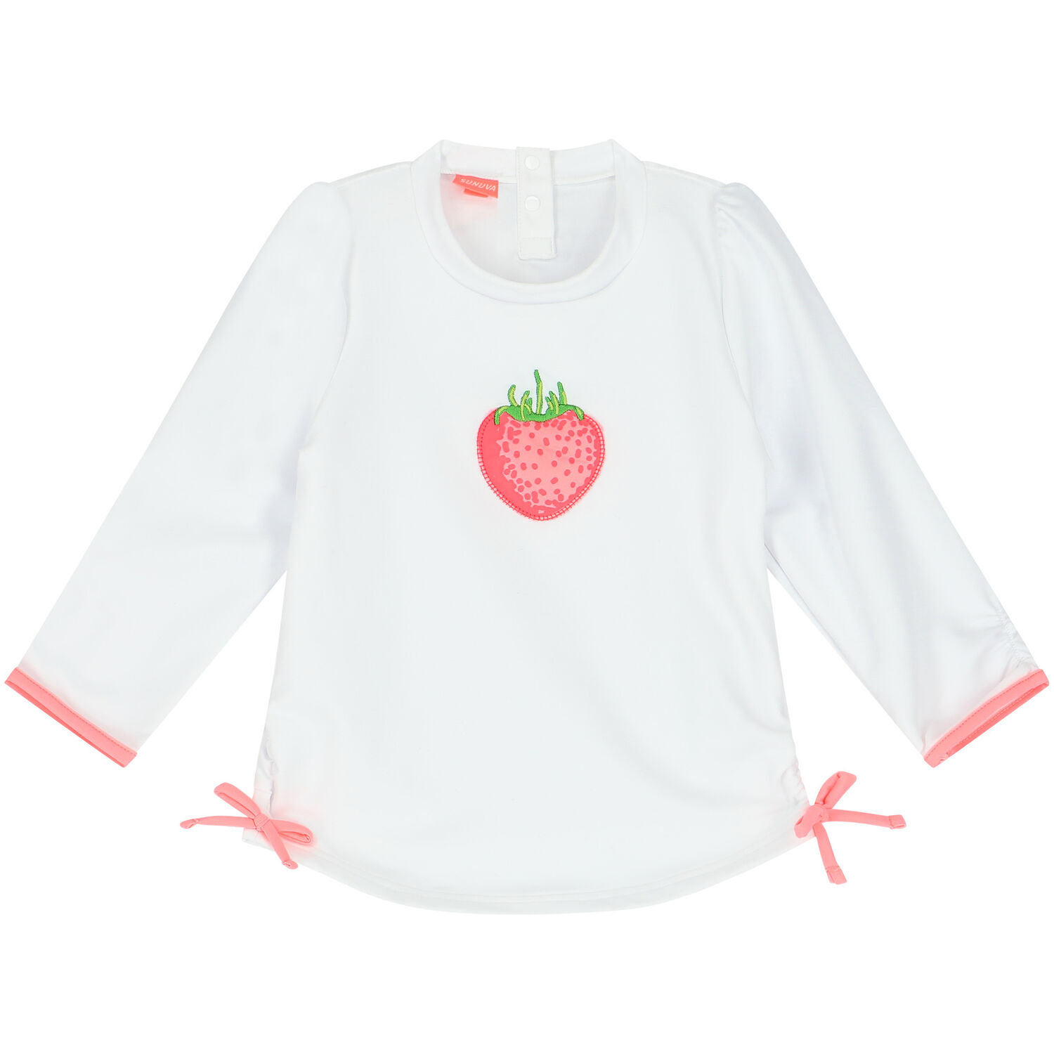 Baby Girls White Wild Strawberry Rash Vest UPF 50+, 1, hi-res image number null