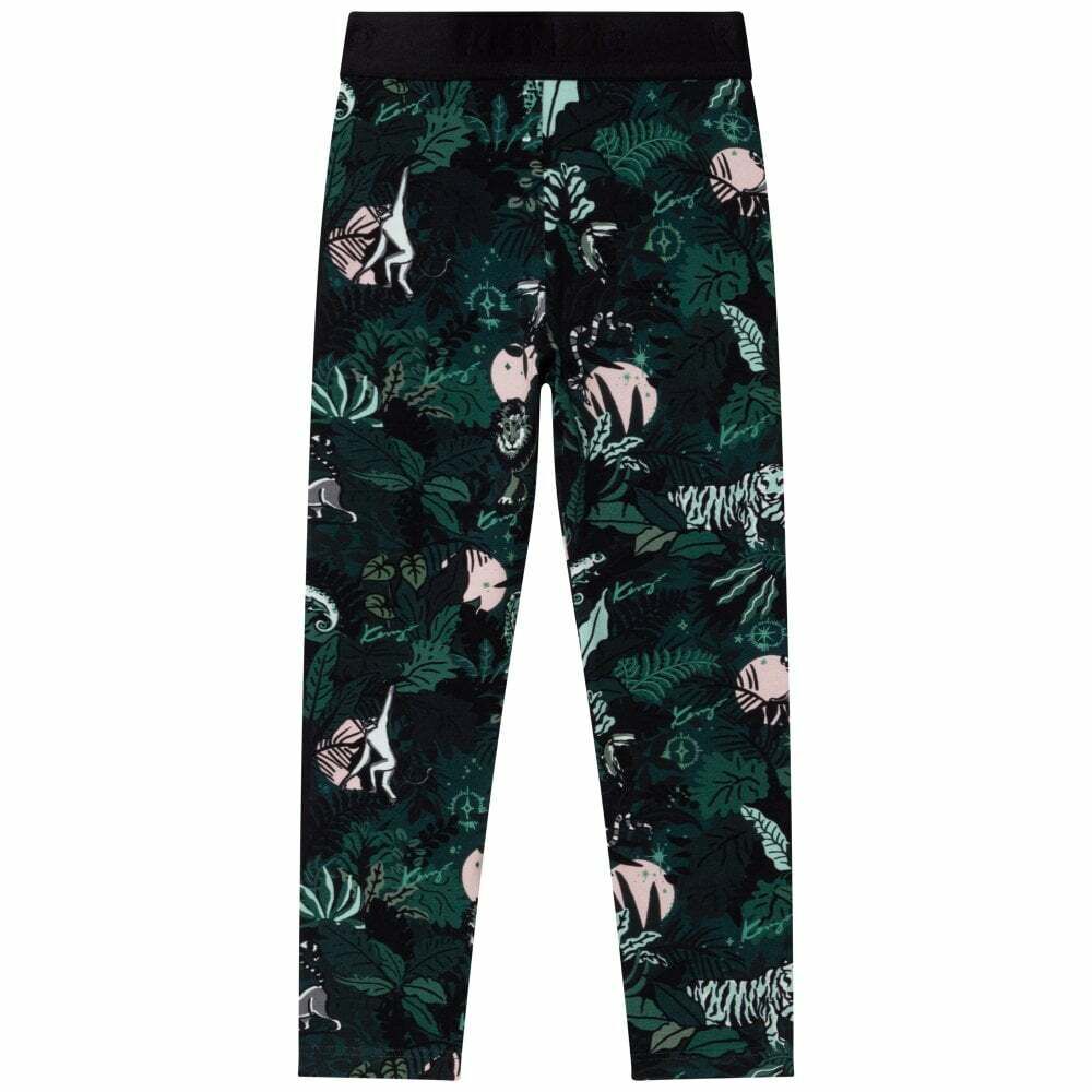 KENZO KIDS Girls Black Graphic Leggings Junior Couture USA