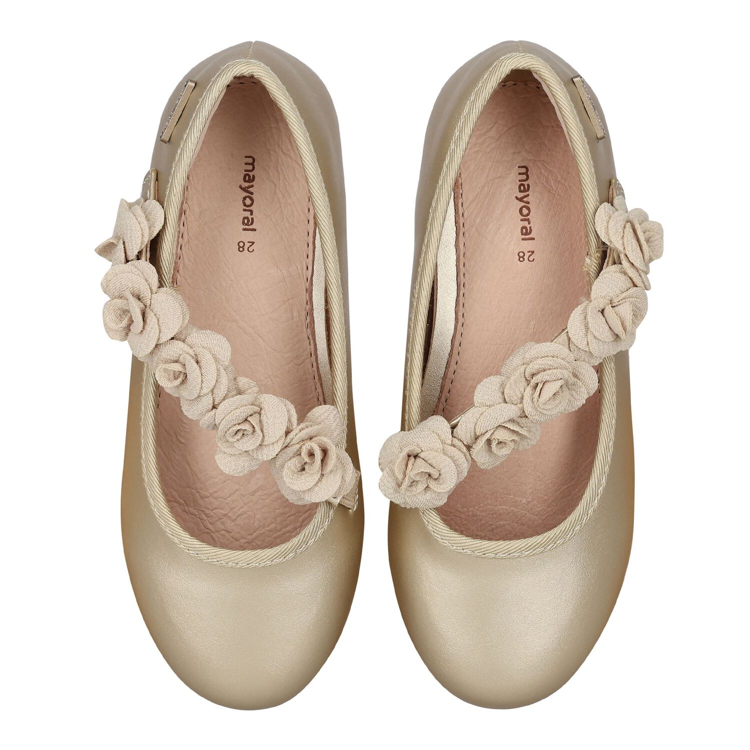 Girls Gold Floral Shoes, 1, hi-res image number null