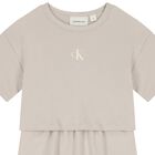Girls Grey Logo Dress, 1, hi-res