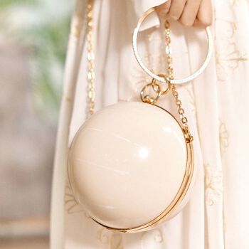 Girls Ivory & Gold Ball Bag