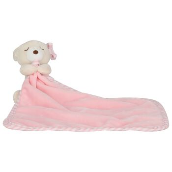 Baby Girls Pink & Beige Teddy Bear Comforter
