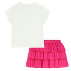 Girls Ivory & Pink Skirt Set, 1, hi-res