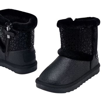 Girls Black Faux Leather Boots
