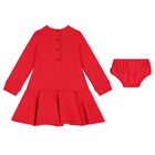 Younger Girls Red Logo Dress Set, 1, hi-res