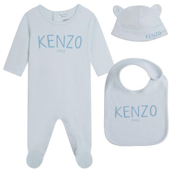 Baby Boys Blue Logo Babygrow Set