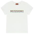 Girls White Logo T-Shirt, 1, hi-res