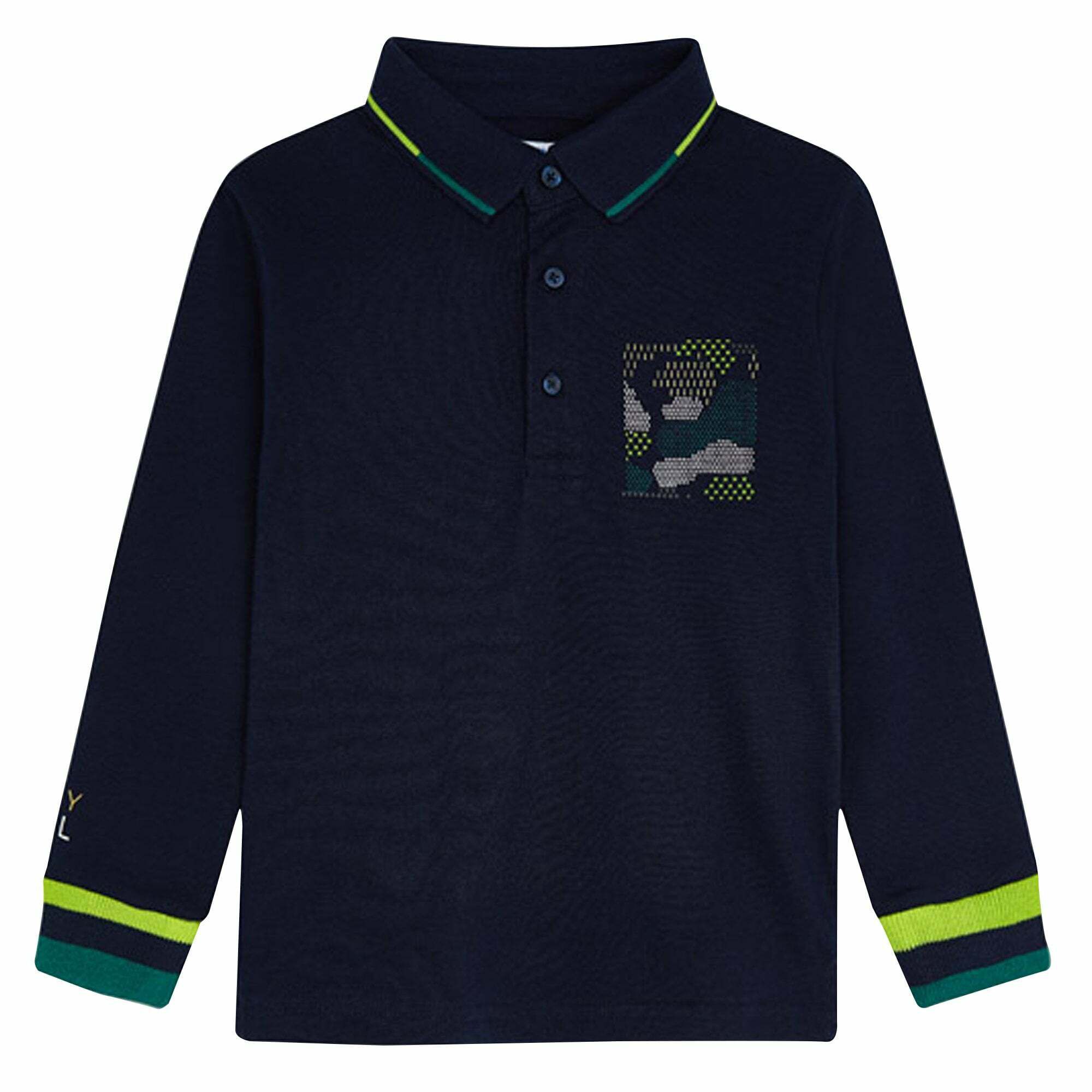 Mayoral Boys Navy Abstract Polo Shirt Junior Couture USA