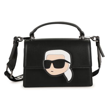 Girls Black Ikonik Karl Handbag
