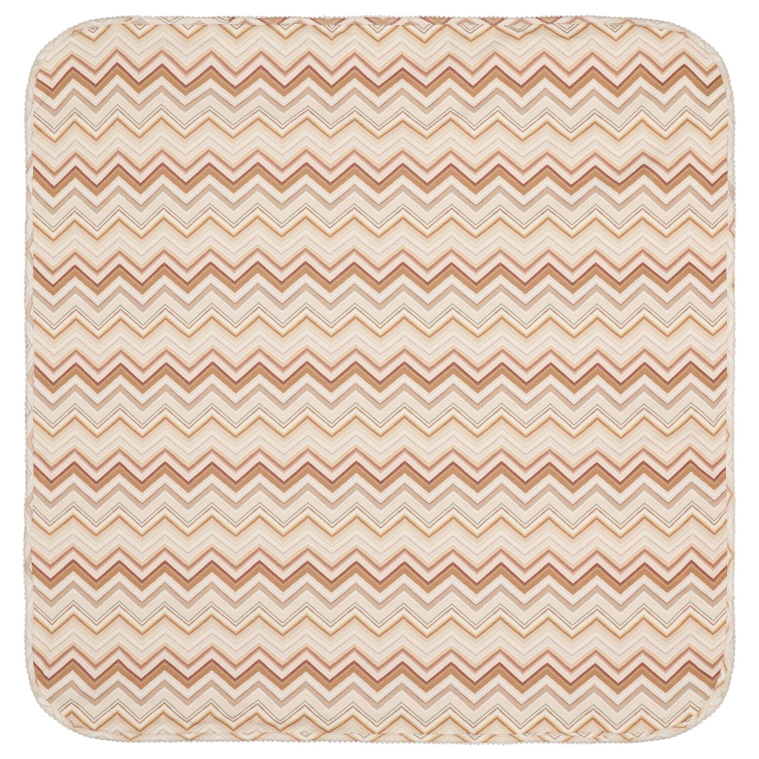 Beige & Brown Zig Zag Baby Blanket, 2, hi-res