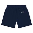 Girls Navy Blue Logo Shorts, 1, hi-res