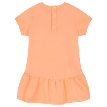 Younger Girls Orange Logo Dress