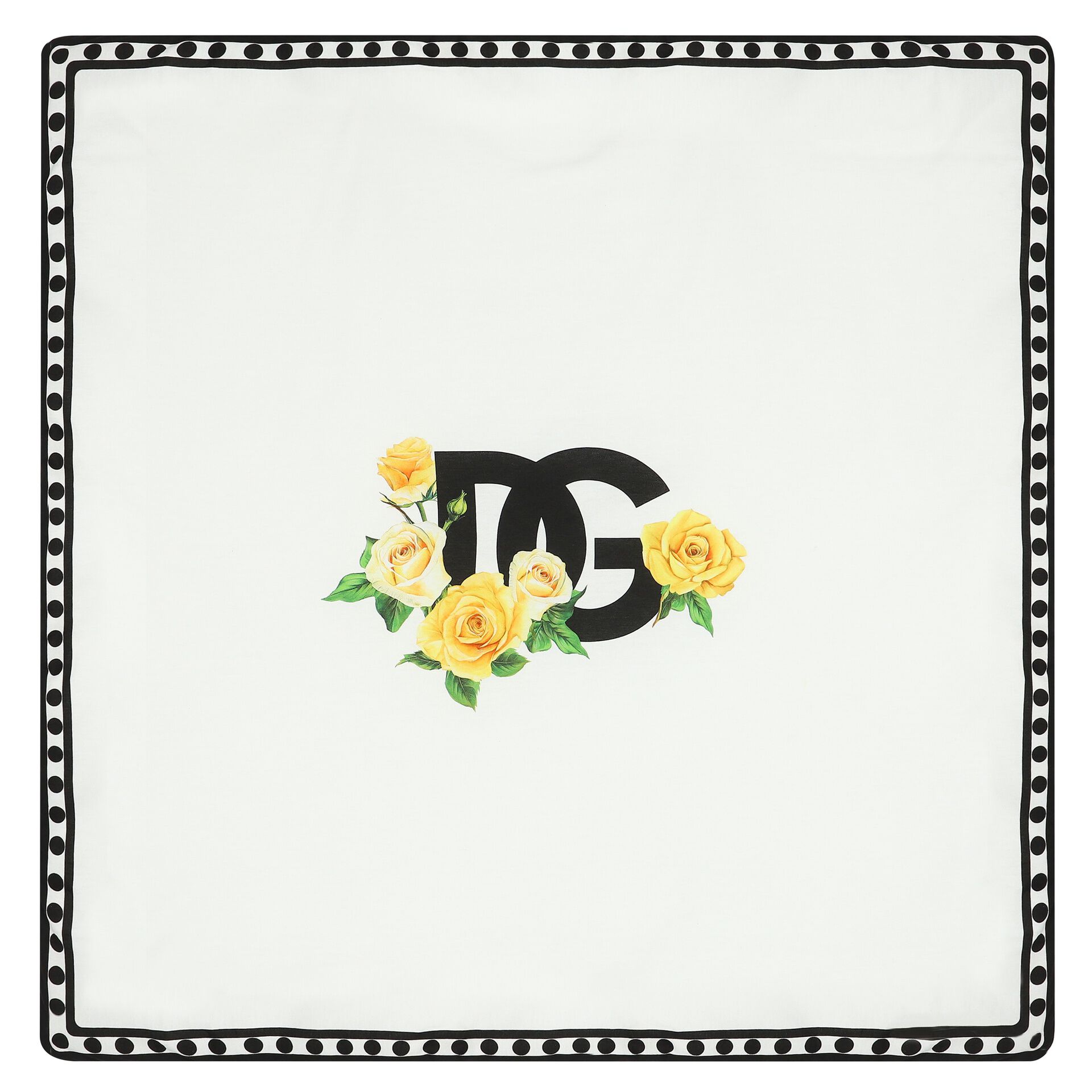 Dolce Gabbana Yellow White Logo Baby Blanket Junior Couture