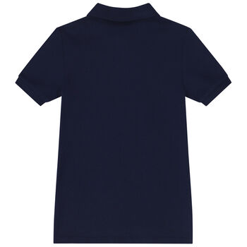 Boys Navy Blue Polo Bear Polo Shirt