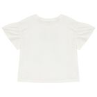 Girls White Bow T-Shirt, 1, hi-res