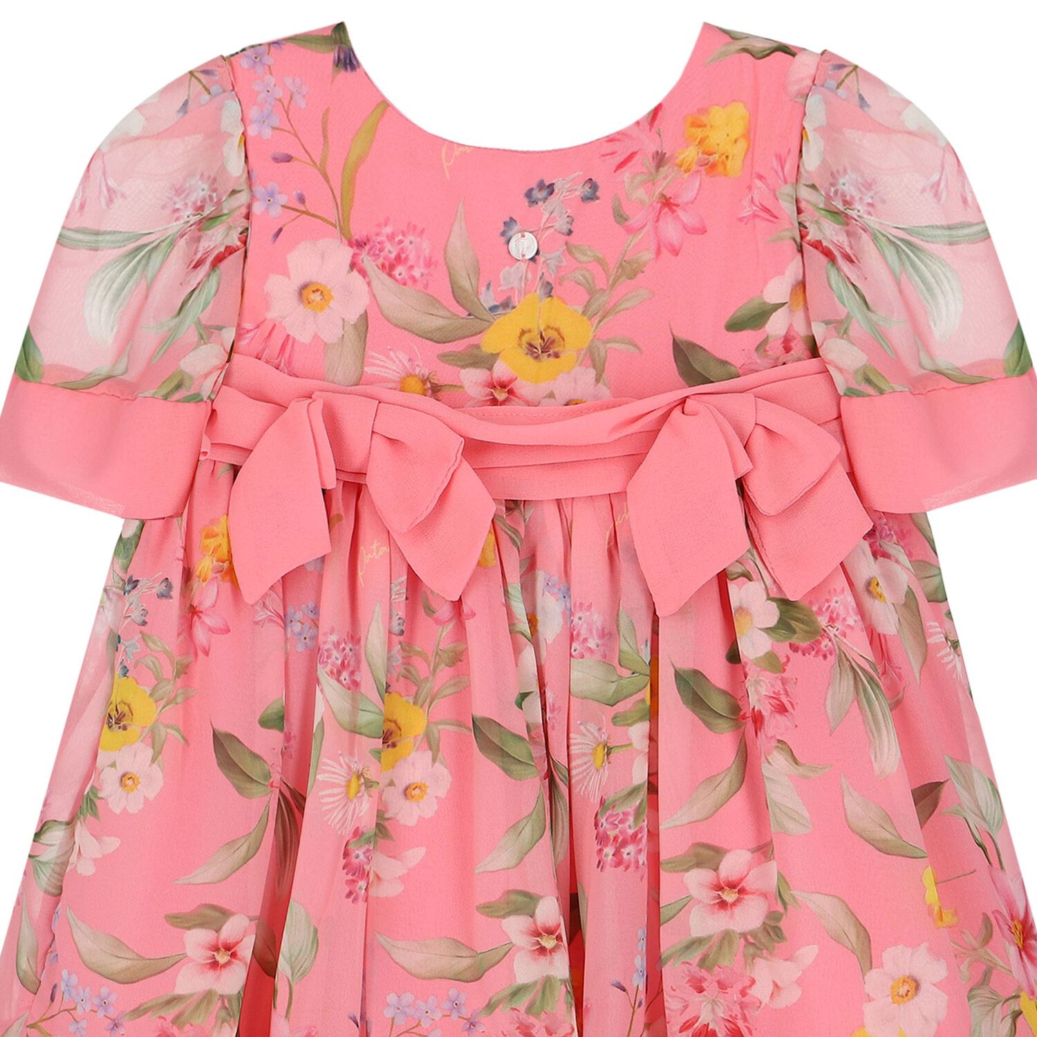Baby Girls Pink Floral Chiffon Dress, 1, hi-res image number null