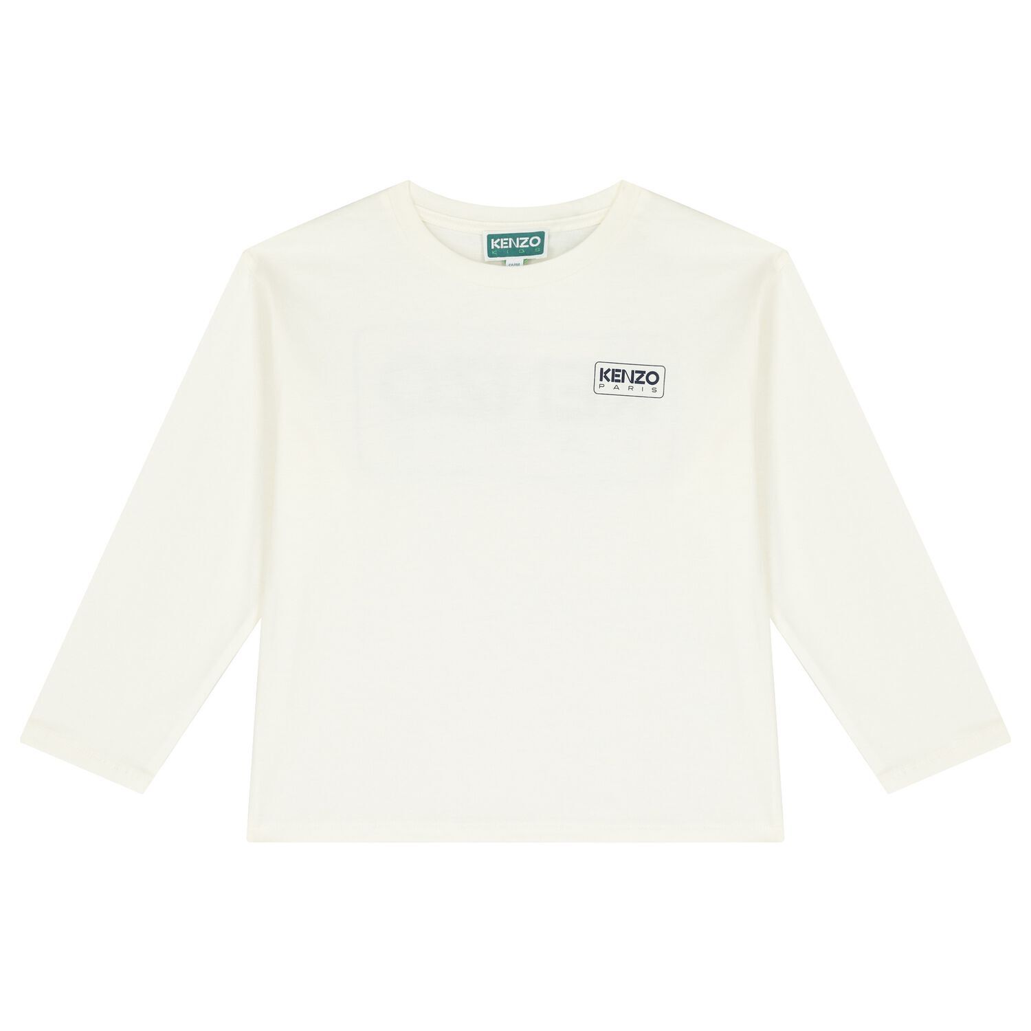 White Logo Long Sleeve Top, 1, hi-res