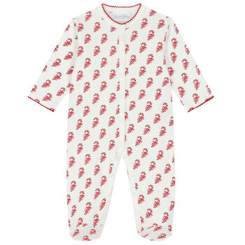 Baby Girls Ivory & Red Candy Babygrow