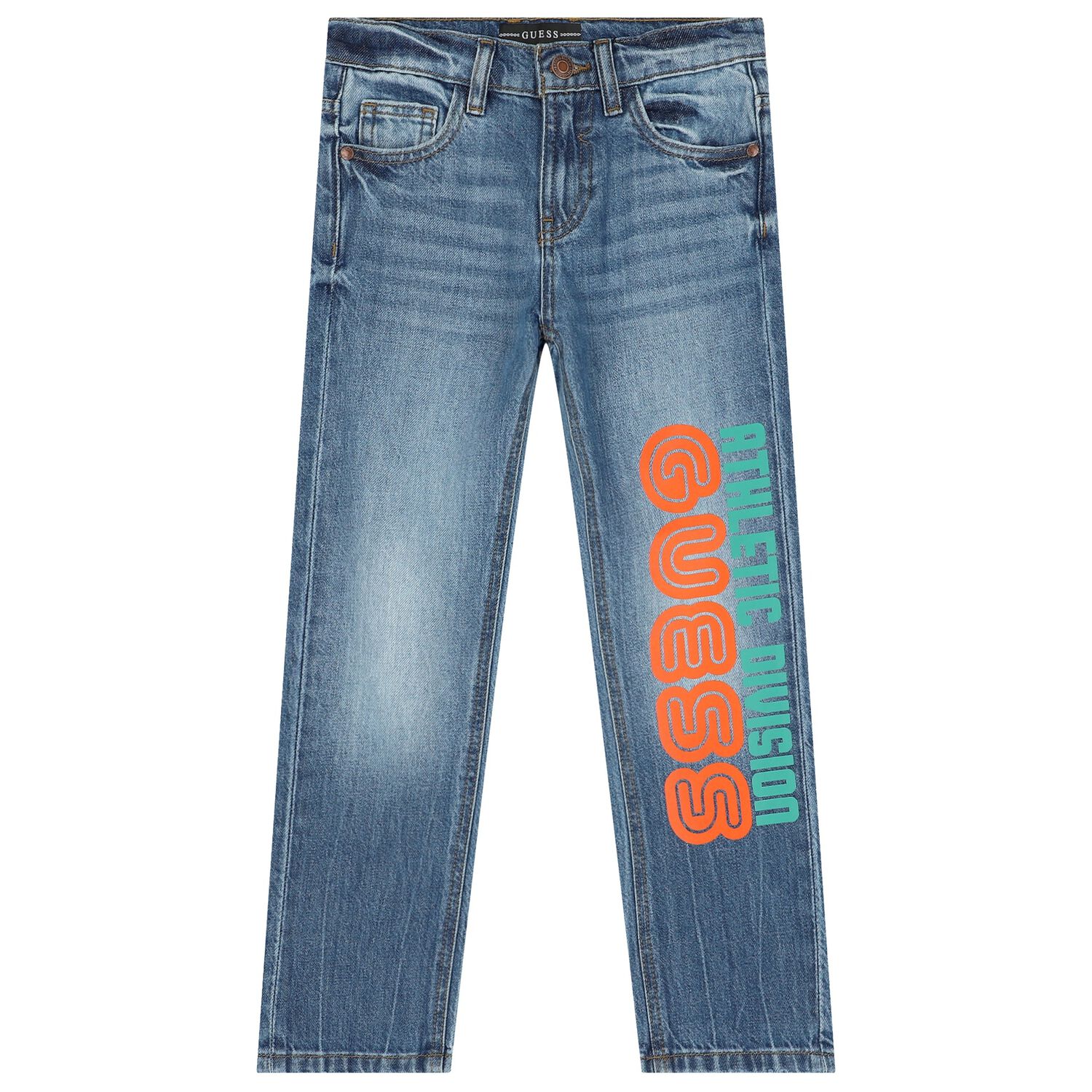 Boys Blue Logo Denim Jeans, 1, hi-res image number null