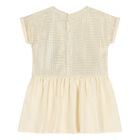 Younger Girls Ivory & Gold Logo Dress, 1, hi-res