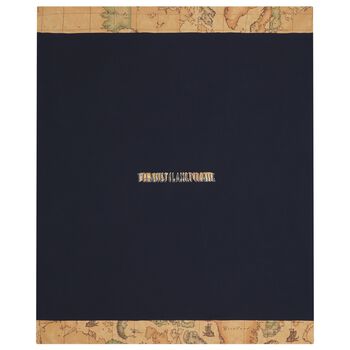 Navy Blue & Beige Geo Map Baby Blanket