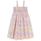 Girls Pink Floral Tiered Dress, 1, hi-res