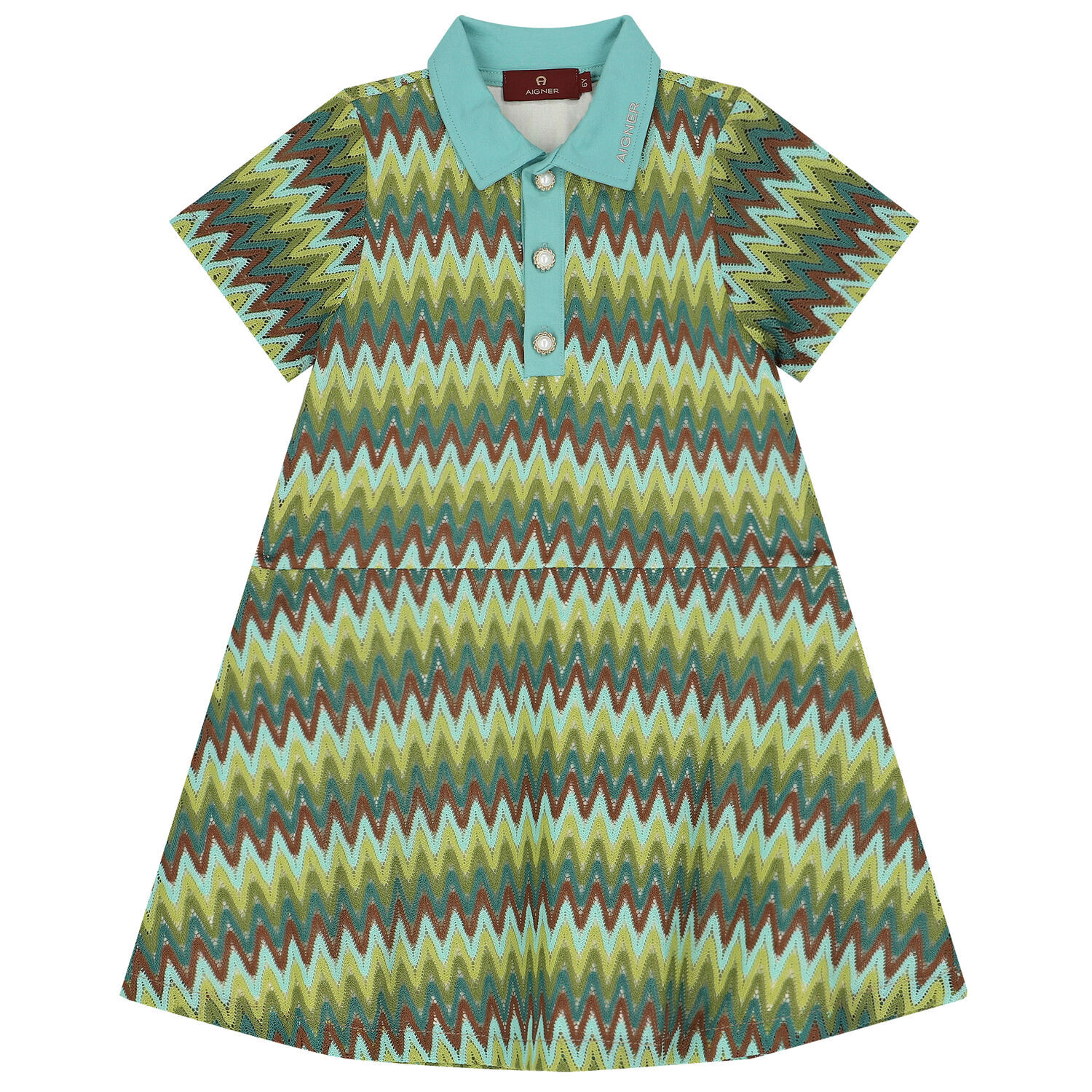 Girls Green Crochet Lace Dress, 1, hi-res