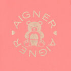 Girls Coral Pink Bear Logo T-Shirt, 4, hi-res