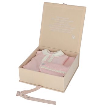 Baby Girls Pink & Ivory Babygrow Gift Set