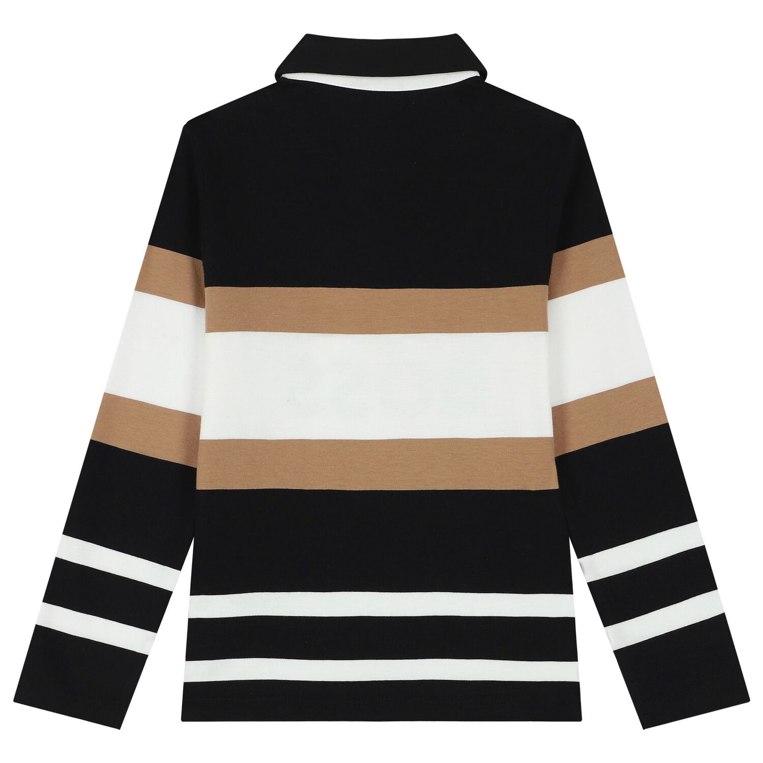 Boys Black, Beige & White Logo Polo Shirt, 1, hi-res image number null