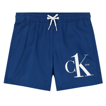 Boys Blue Logo Swim Shorts