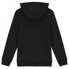 Boys Black Logo Hooded Top, 1, hi-res