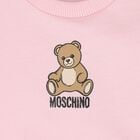 Younger Girls Pink Teddy Bear Logo Sweatshirt, 4, hi-res
