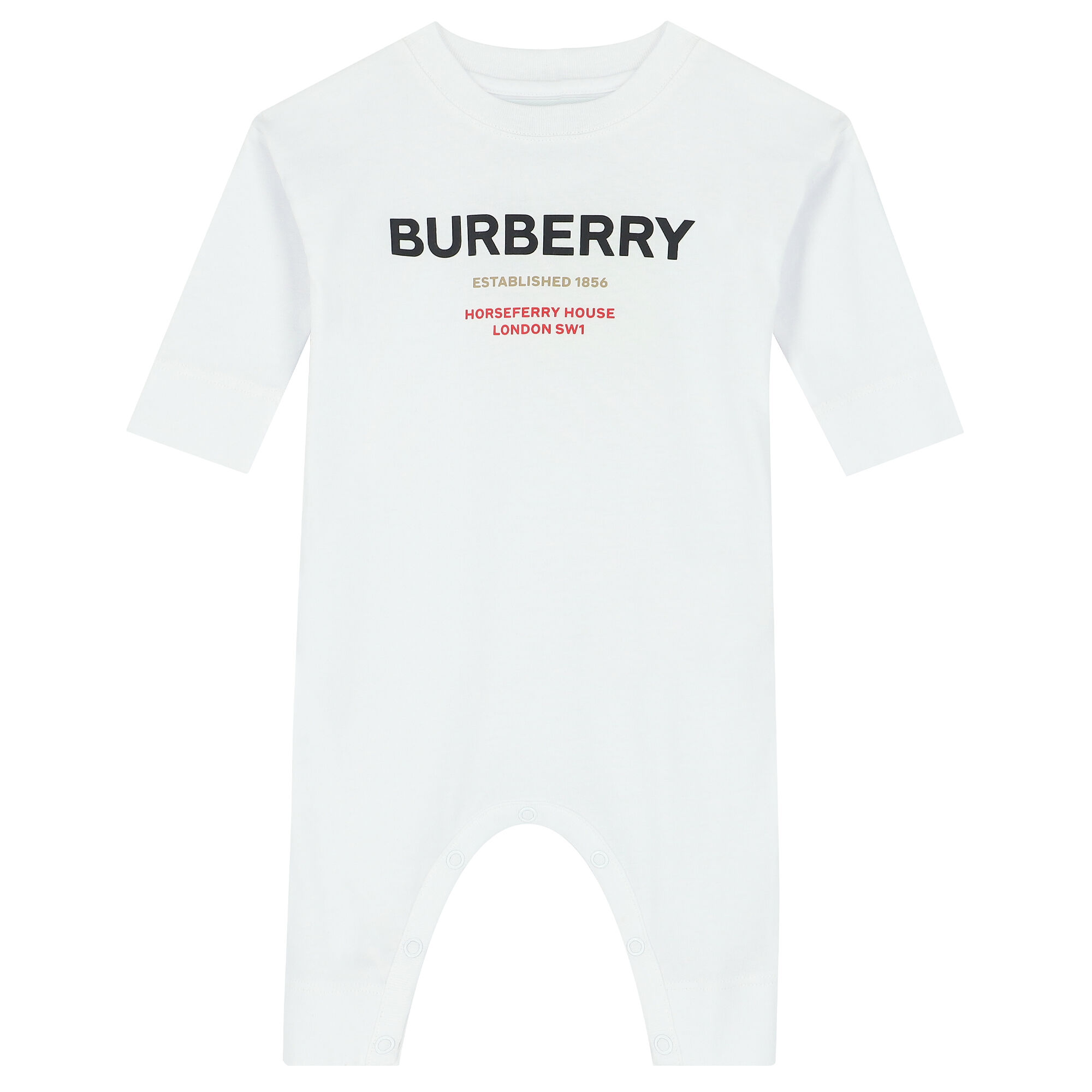 Burberry White Logo Romper Junior Couture