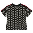 تيشيرت أولاد بالشعار باللون الأسود, 1, hi-res