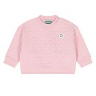 Younger Girls Pink Quilted Floral Tracksuit, 1, hi-res