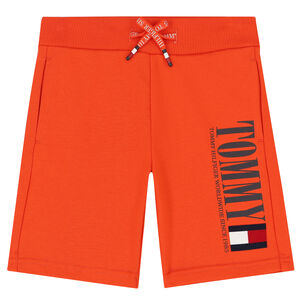 Boys Orange Logo Shorts