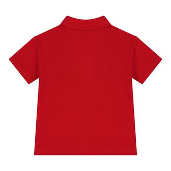 Younger Boys Red Teddy Bear Polo Shirt