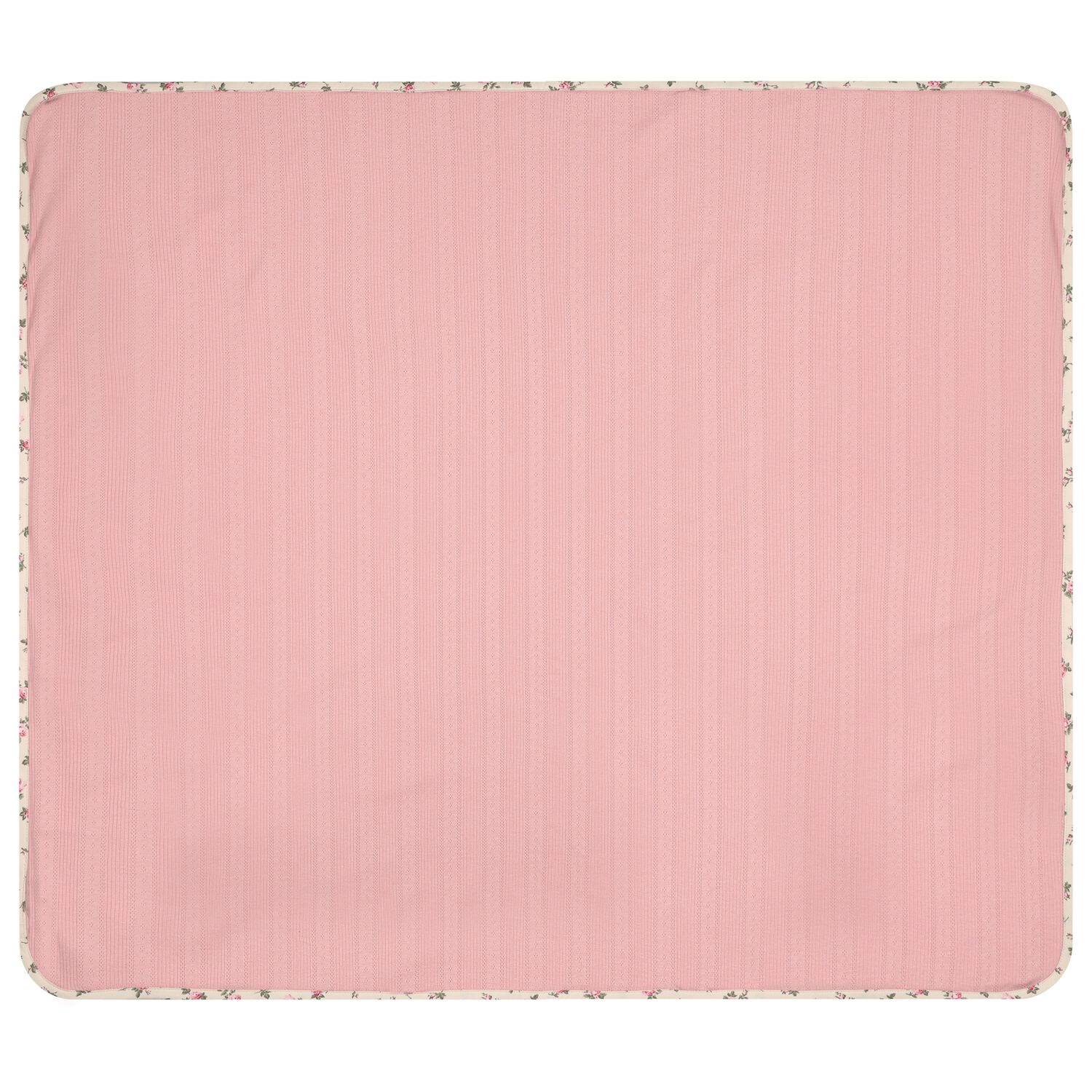 Baby Girls Pink Floral Pointelle Blanket, 1, hi-res
