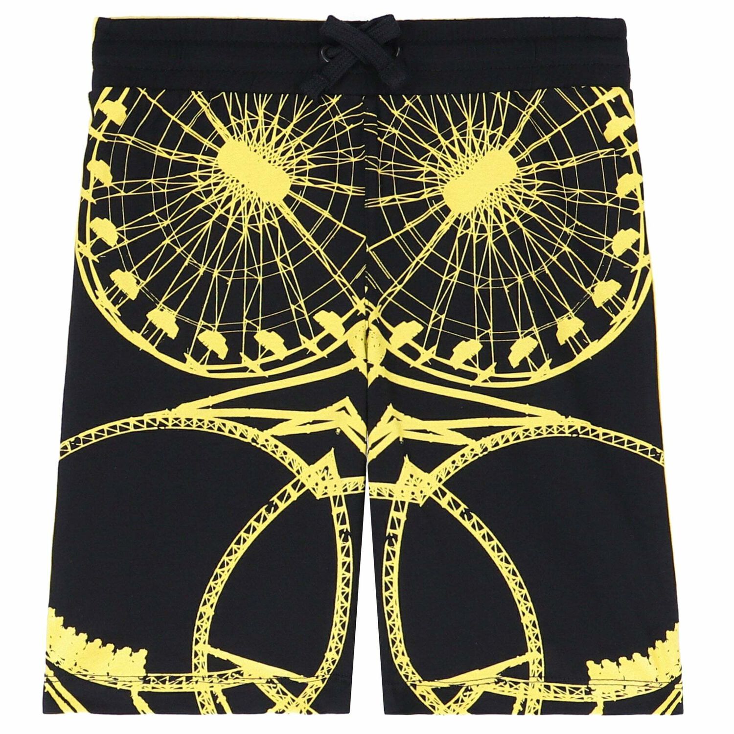 Boys Black & Yellow Printed Shorts, 1, hi-res image number null
