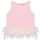 Girls Pink Feather & Rose Skirt Set, 1, hi-res