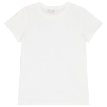 Girls White Pesci Logo T-Shirt