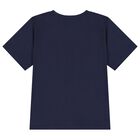 Navy Blue Teddy Bear Logo Long Sleeve Top, 2, hi-res