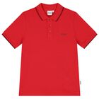 Boys Red Logo Polo Shirt, 2, hi-res